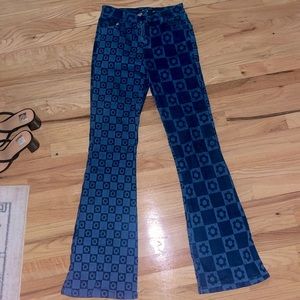 Jaded London retro flower print flare jeans